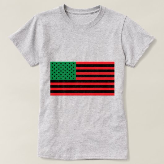 アフリカ米国国旗(文字追加オプション付き) Tシャツ (デザイン正面)