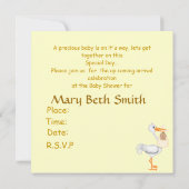 アフリカ系アメリカきらきら光るンベビーシャワー招待状YEL 招待状 (裏面)