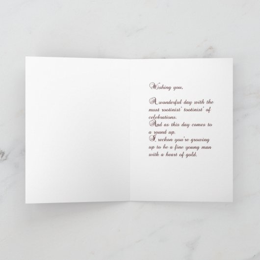 アフリカ系アメリカカウボーイ誕生日 カード (内部)