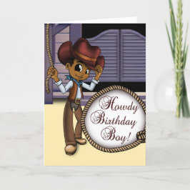 アフリカ系アメリカカウボーイ誕生日 カード