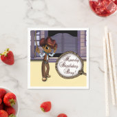 アフリカ系アメリカカウボーイ誕生日 スタンダードカクテルナプキン (インサイチュ)