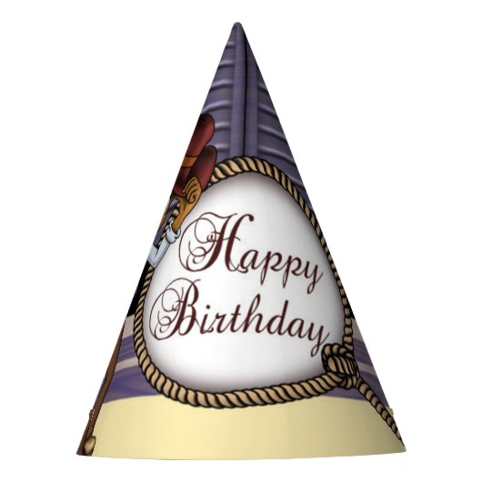 アフリカ系アメリカカウボーイ誕生日 パーティーハット (正面)