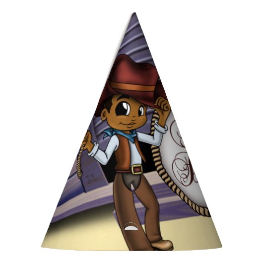 アフリカ系アメリカカウボーイ誕生日 パーティーハット (左)