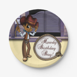 アフリカ系アメリカカウボーイ誕生日 ペーパープレート
