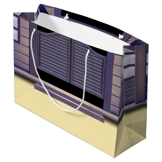 アフリカ系アメリカカウボーイ誕生日 ラージペーパーバッグ (裏面アングル)