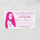 アフリカ系アメリカサロン事業/アポイントメントカード 予約カード (裏面)