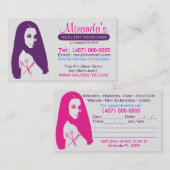 アフリカ系アメリカサロン事業/アポイントメントカード 予約カード (正面/裏面)