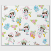 アフリカ系アメリカスガルプラム小妖精や小人 ラッピングペーパー (フラット)