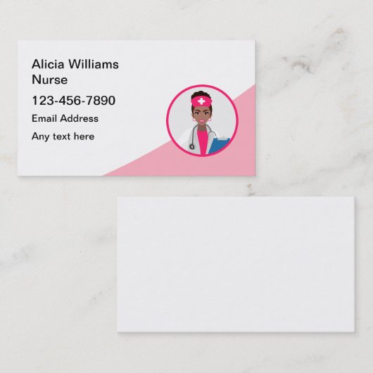アフリカ系アメリカナース医療用名刺 名刺 (正面/裏面)