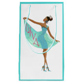 アフリカ系アメリカファッショニスタ人ディバ抱き枕 スモールペーパーバッグ (正面)