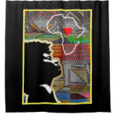 アフリカ系アメリカフォーク シャワーカーテン (正面)