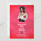 アフリカ系アメリカフランスの人ワイン女性バチェロレッテ 招待状 (裏面)