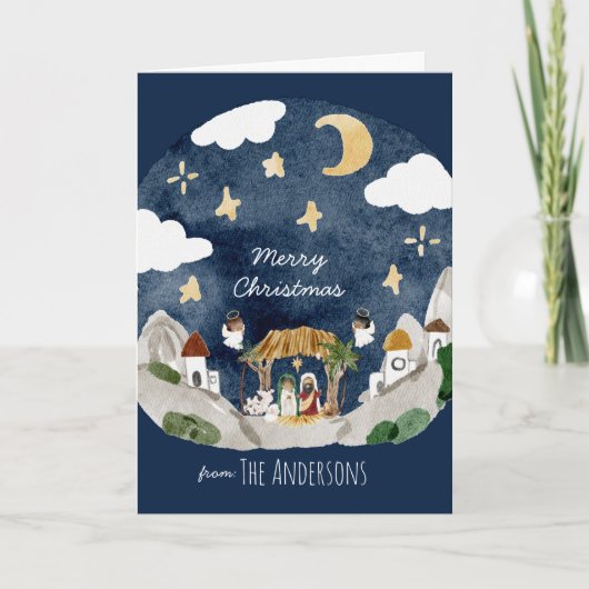 アフリカ系アメリカブラック出生クリスマス カード (正面)