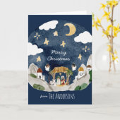 アフリカ系アメリカブラック出生クリスマス カード (黄色い花)