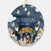 アフリカ系アメリカブラック出生クリスマス セラミックオーナメント (左)