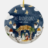 アフリカ系アメリカブラック出生クリスマス セラミックオーナメント (裏面)