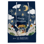 アフリカ系アメリカブラック出生クリスマス ミディアムペーパーバッグ (裏面)