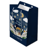 アフリカ系アメリカブラック出生クリスマス ミディアムペーパーバッグ (裏面アングル)