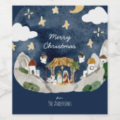 アフリカ系アメリカブラック出生クリスマス ワインラベル (シングルラベル)