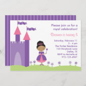 アフリカ系アメリカプリンセス誕生日招待状 招待状 (正面/裏面)
