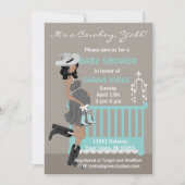 アフリカ系アメリカンカウボーイベビーシャワー招待状 招待状 (正面)