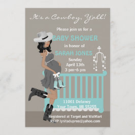 アフリカ系アメリカンカウボーイベビーシャワー招待状 招待状