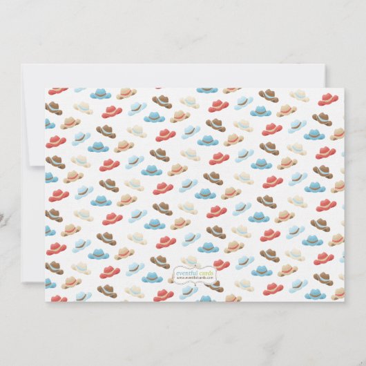 アフリカ系アメリカンカウボーイホース子供の誕生日パーティー 招待状 (裏面)