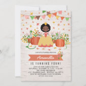 アフリカ系アメリカンカボチャプリンセス誕生会 招待状 (正面)