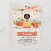 アフリカ系アメリカンカボチャプリンセス誕生会 招待状 (正面/裏面)