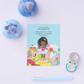 アフリカ系アメリカンキャンディランドガールバースデーパーティー チラシ (シングル)