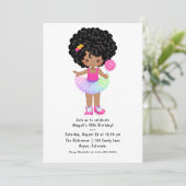 アフリカ系アメリカンキャンディランドガールバースデーパーティー 招待状 (スタンド正面)