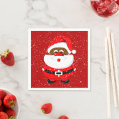 アフリカ系アメリカンサンタクロースのクリスマス スタンダードカクテルナプキン (インサイチュ)