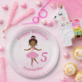 アフリカ系アメリカンバレリーナ誕生日紙プレート ペーパープレート (パーティー)