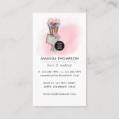 アフリカ系アメリカンピンクとブルーデニムフローラブシン 名刺 (裏面)