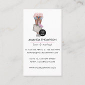 アフリカ系アメリカンピンクとブルーデニムフローラブシン 名刺 (裏面)