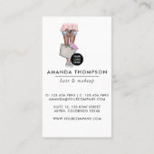 アフリカ系アメリカンピンクとブルーデニムフローラ 名刺 (裏面)