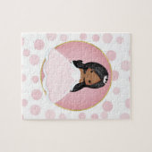 アフリカ系アメリカンピンクプリンセス ジグソーパズル (横)