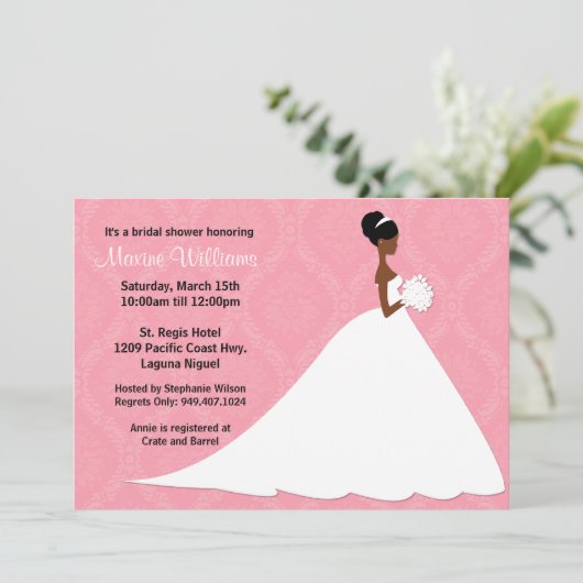 アフリカ系アメリカンブライダルシャワーの招待 招待状 (スタンド正面)