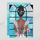 アフリカ系アメリカンブライダルシャワーの招待 招待状 (正面/裏面)