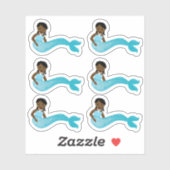 アフリカ系アメリカンブルーマーメイド シール (シート)