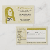 アフリカ系アメリカンヘアサロン名刺003 予約カード (正面/裏面)