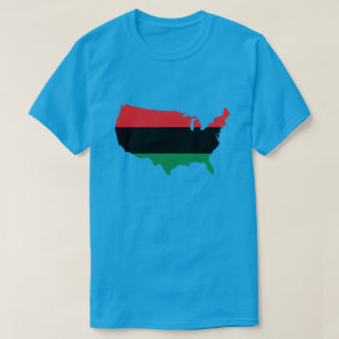 アフリカ系アメリカン赤、黒、緑 Tシャツ