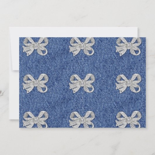 アフリカ系アメリカン·ベビーガール·デニム&ダイヤモンド·ボウズ 招待状 (裏面)