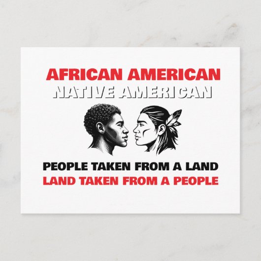 アフリカ系アメリカ人およびネイティブアメリカン ポストカード (正面)