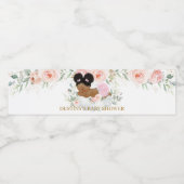 アフリカ系アメリカ人かわいいパフ赤ちゃんシャワー誕生日 ペットボトルラベル (シングルラベル)