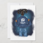 アフリカ系アメリカ人がん〔占星術の〕十二宮図サイン誕生日パーティー 招待状 (正面)