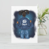 アフリカ系アメリカ人がん〔占星術の〕十二宮図サイン誕生日パーティー 招待状 (スタンド正面)