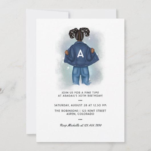 アフリカ系アメリカ人がん〔占星術の〕十二宮図サイン誕生日パーティー 招待状 (裏面)