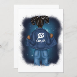 アフリカ系アメリカ人がん〔占星術の〕十二宮図サイン誕生日パーティー 招待状