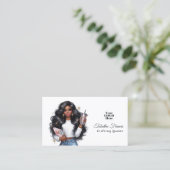 アフリカ系アメリカ人がクイーンエンパワーメント・アートを創作 名刺 (スタンド正面)